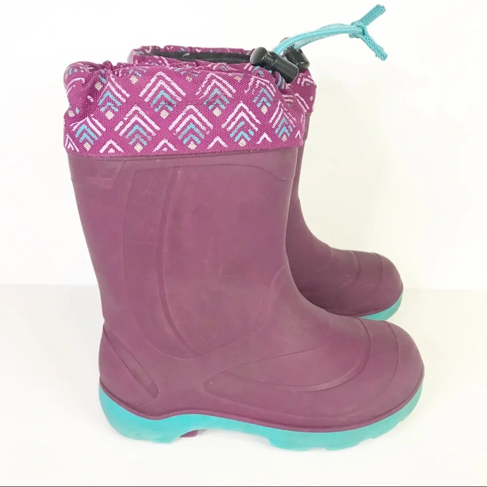 KAMIK Purple Rubber Rain Snow Winter Boots Childrens 12